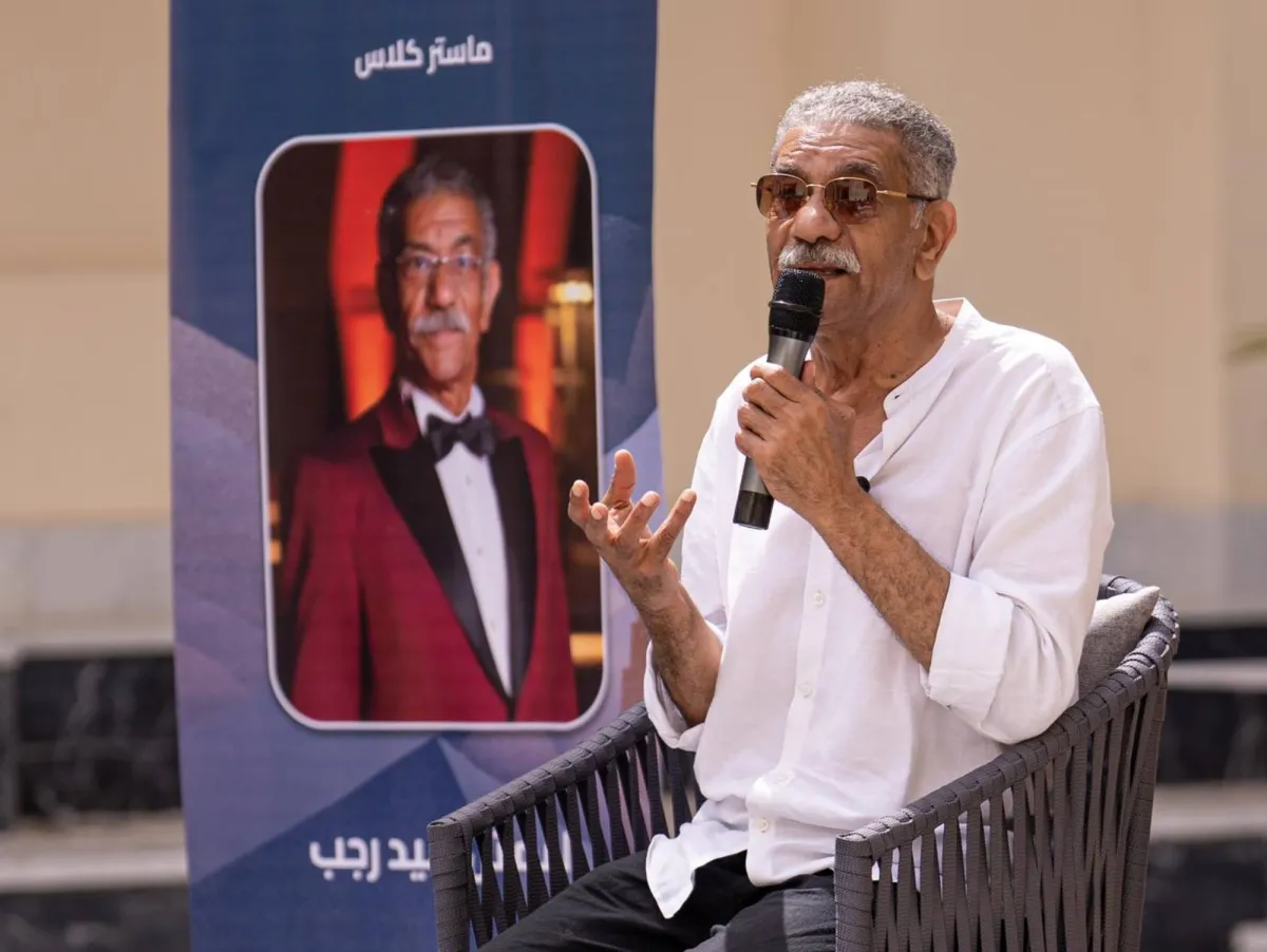 سيد رجب من ماستر كلاس مهرجان الإسكندرية - الصورة من المركز الصحفي للمهرجان