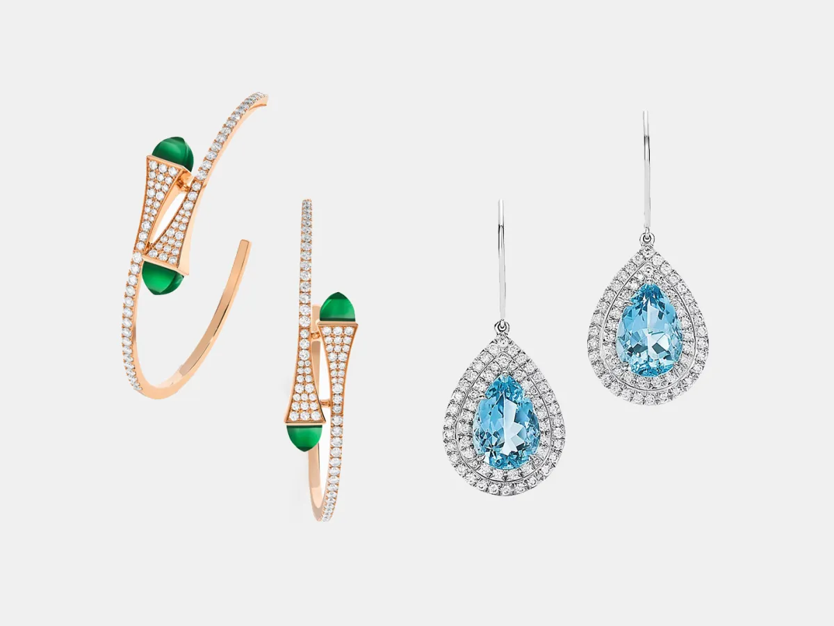 أقراط ذهب وبلاتين من أشهر الدور العالمية