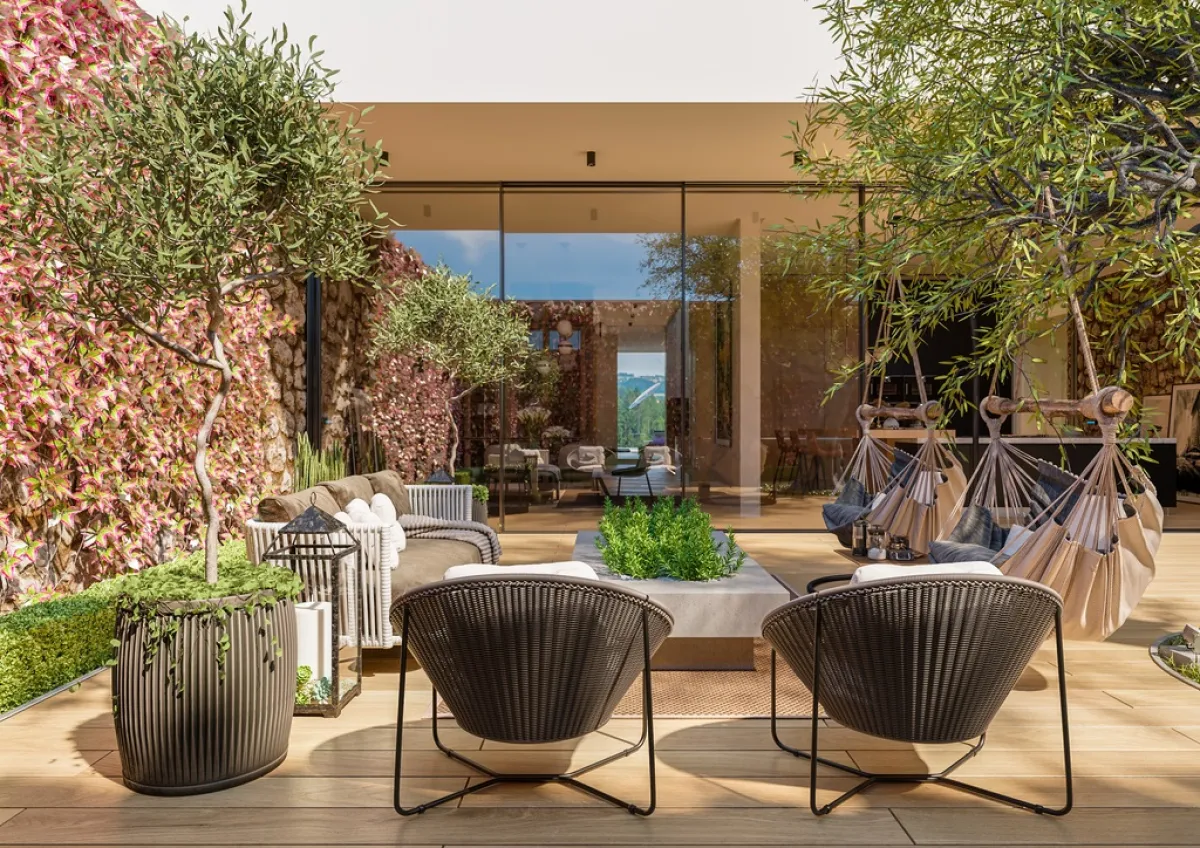 حديقة خارجية مؤثثة