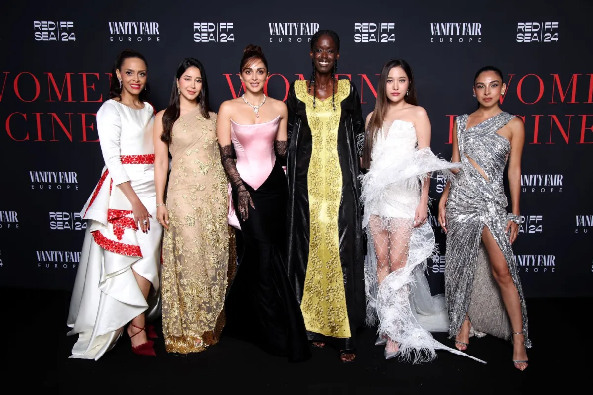 أضوى فهد، أسيل عمران، كيارا أدفاني، راماتا تولاي سي، ساروتشا شانكيمها، سلمى أبو ضيف يحضرن حفل "النساء في السينما" في مهرجان البحر الأحمر السينمائي الدولي بالشراكة مع فانيتي فير أوروبا في مدينة كان الفرنسية. مصدر الصورة: Daniele Venturelli/Getty Images for Red Sea International Film Festival