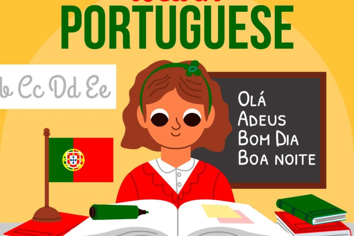 بوستر يدعو لتعلم اللغة البرتغالية