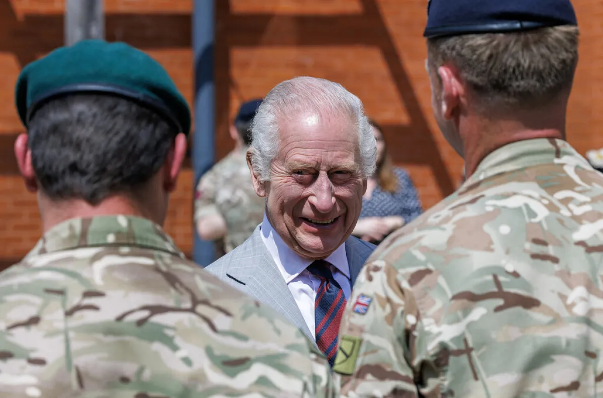 الملك تشارلز King Charles III يوم أمس الخميس 9 من مايو 2024 (مصدر الصورة: Jonathan Buckmaster / POOL / AFP)