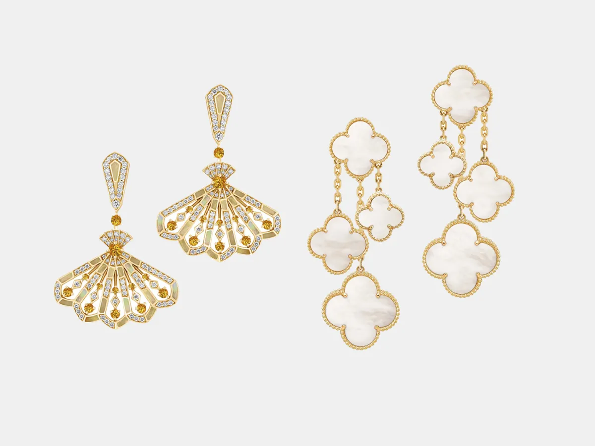 أقراط ذهب لصاحبات الرقبة الطويلة