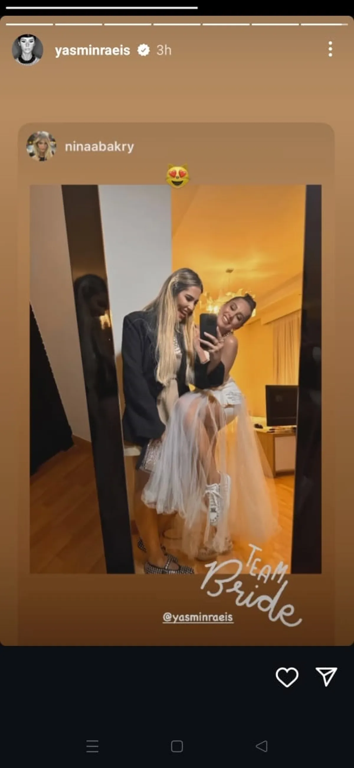 ليلة حناء ياسمين رئيس- الصورة من خاصية القصص القصيرة من حساب ياسمين رئيس على إنستغرام