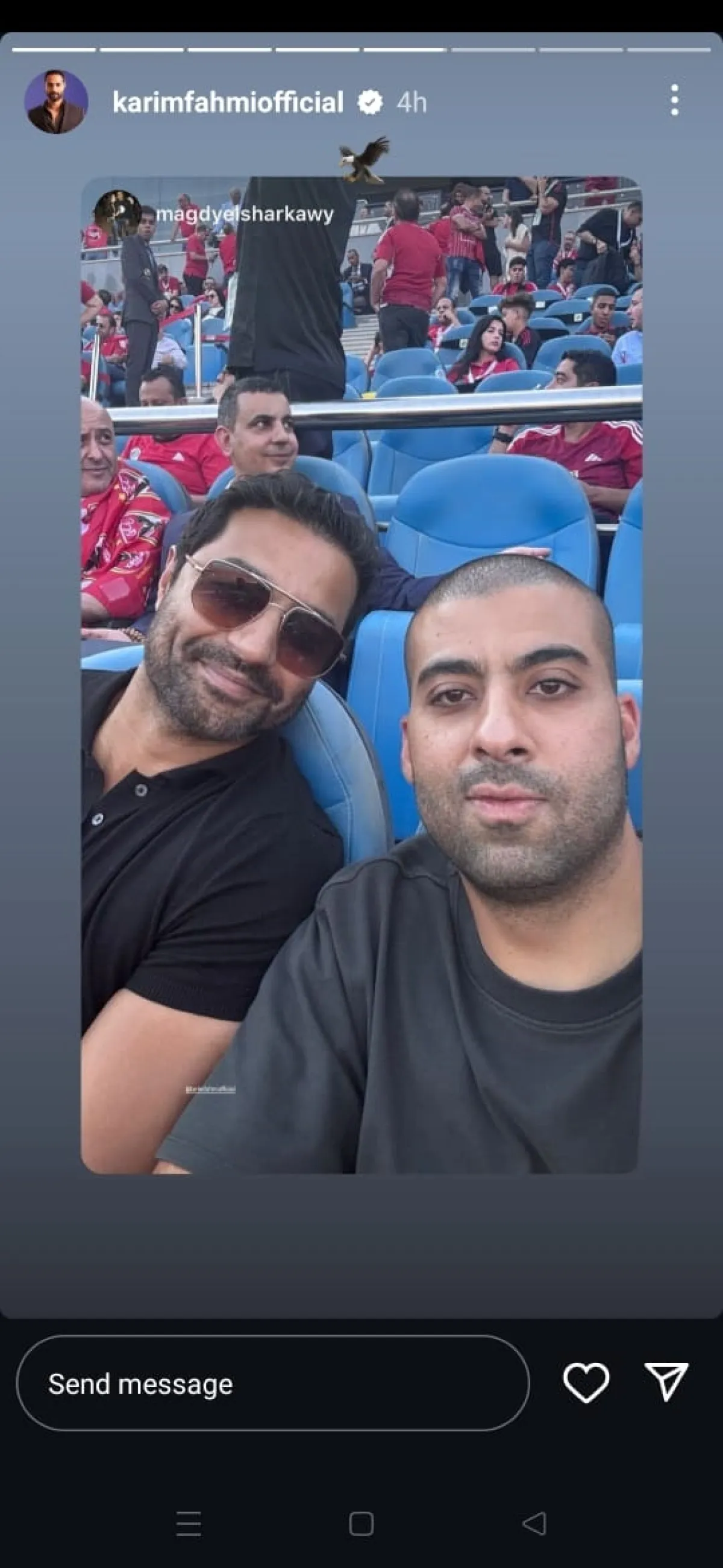 الصورة من خاصية القصص القصيرة عبر حساب كريم فهمي على إنستغرام