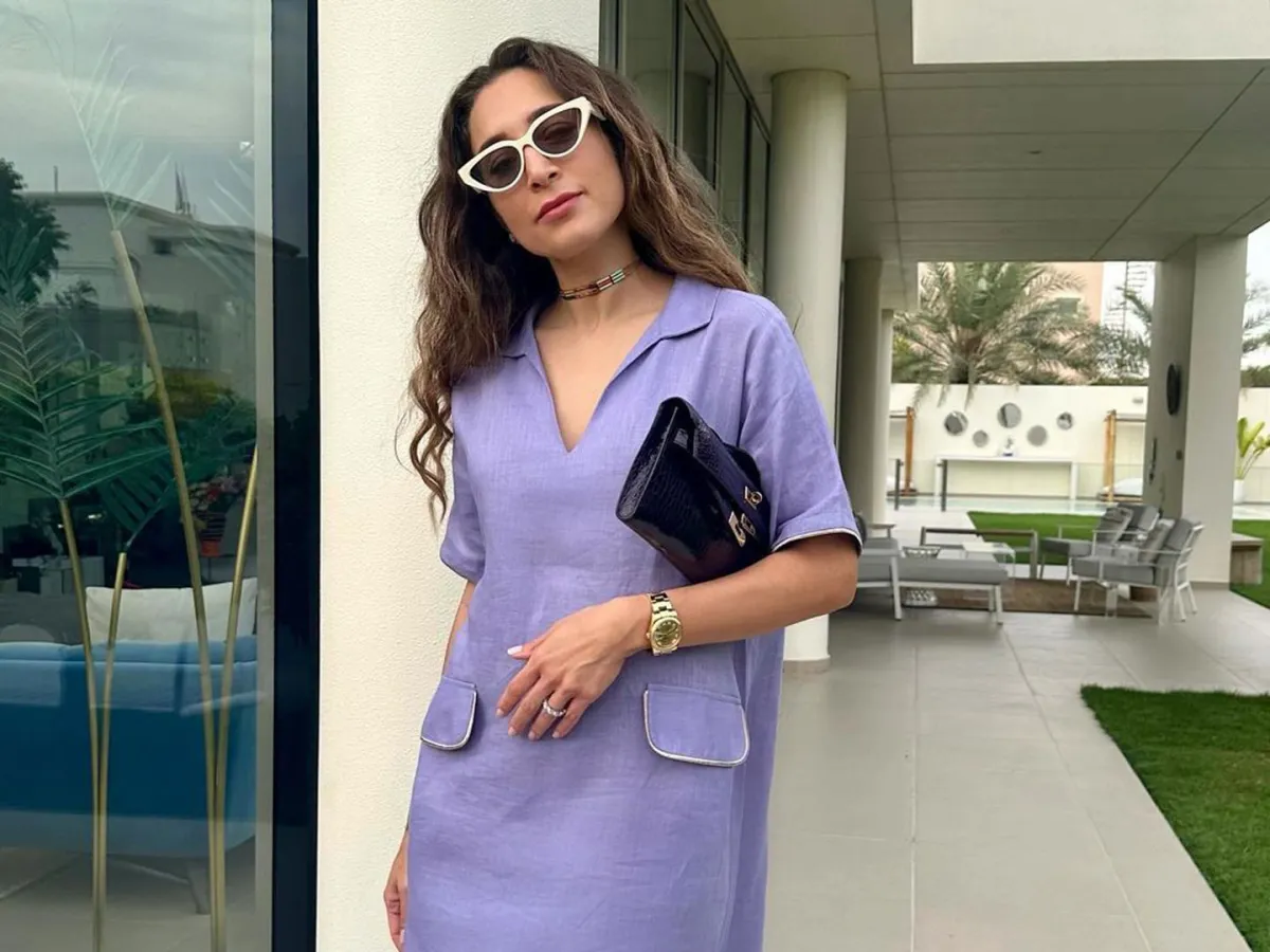 دانا ملحس بفستان بنفسجي ناعم - الصورة من حسابها على إنستغرام