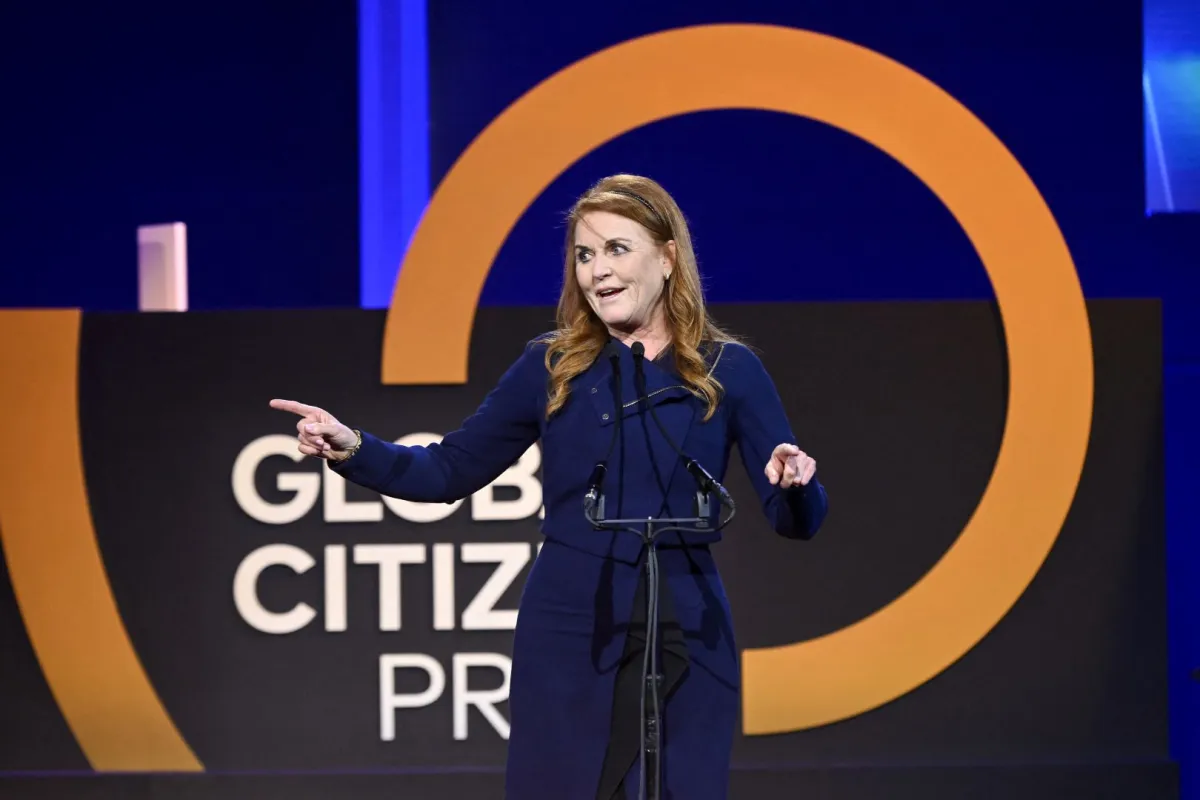 سارة فيرغسون في أستوديوهات سبرينج في مدينة نيويورك (Sarah Ferguson at Spring Studios in New York City). مصدر الصورة: Noam Galai/Getty Images/AFP