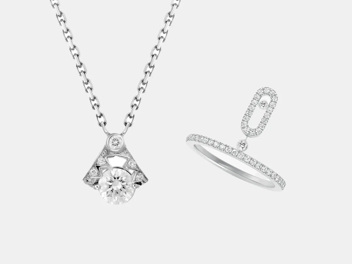 خاتم ألماس من ميسيكا وسلسلة ألماس من دي بيرز 