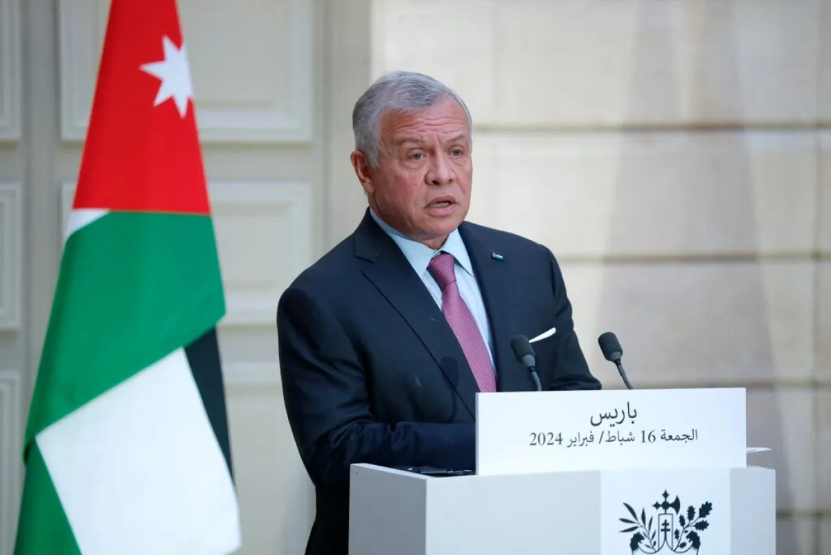 الملك عبدالله الثاني King Abdullah II  في باريس (مصدر الصورة:  Yoan VALAT / POOL / AFP)