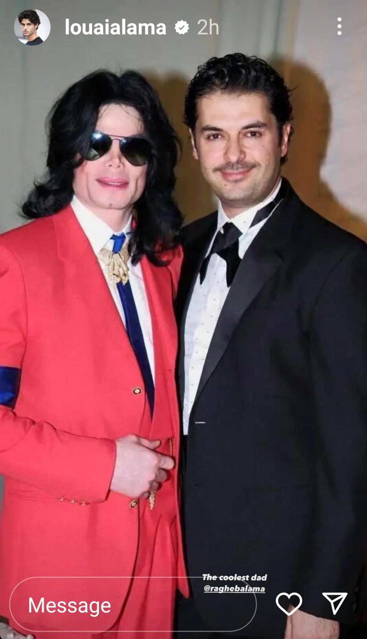 راغب علامة ومايكل جاكسون- الصورة من ستوري حساب لؤي على إنستغرام