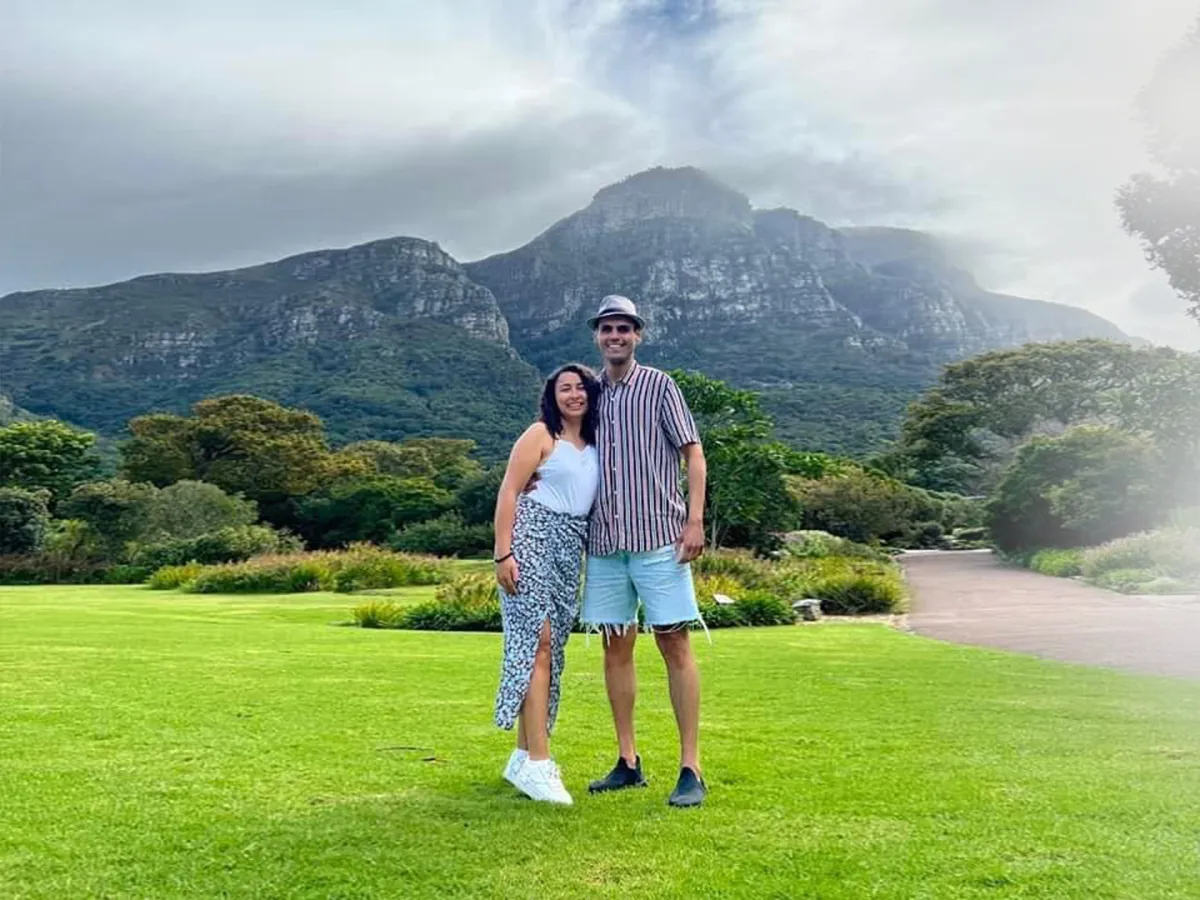 الزوجان فادي معوض وكارولين نبيل 