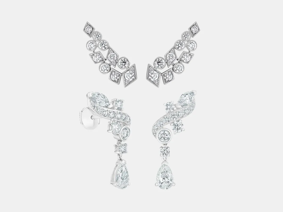 أقراط ألماس متسلقة 