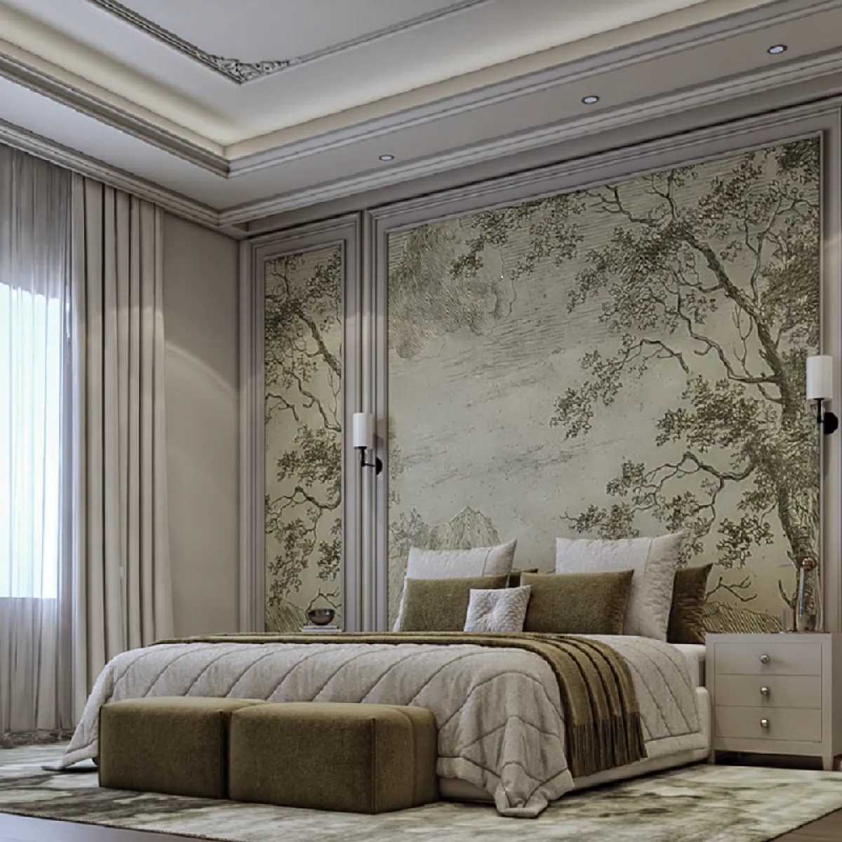 غرفة نوم الكلاسيكية الطراز