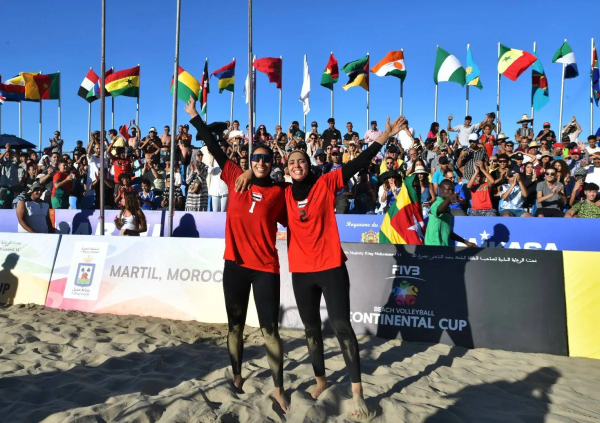 دعاء الغباشي تمثل مصر في أولمبياد باريس 2024 بعد فوزها على نيجيريا - الصورة من حساب بطولة CAVB Olympic Qualification Final Phase على إكس