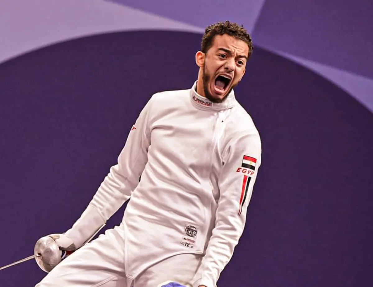 محمد السيد يتأهل لنصف نهائي سلاح سيف المبارزة بأولمبياد باريس 2024 - الصورة من حساب وزارة الشباب والرياضة المصرية على فيسبوك