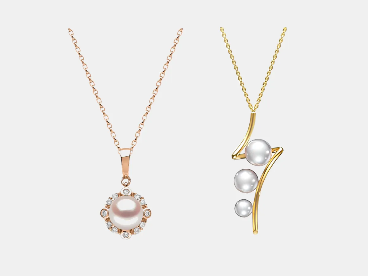 قلادات متدلية مرصعة باللؤلؤ 