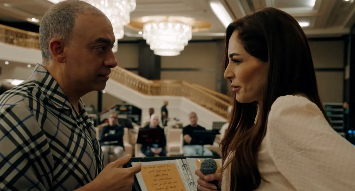 عبير نعمة ووليد فايد أثناء البروفات -الصورة من المركز الإعلامي لـ بنش مارك