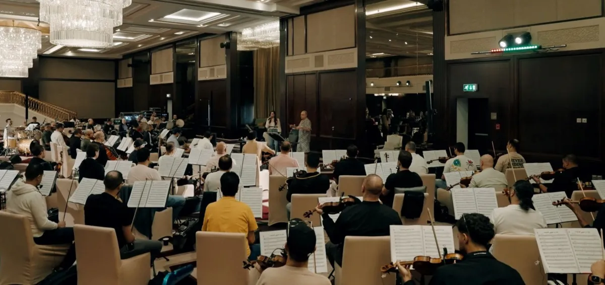 عبير نعمة أثناء البروفات- الصورة من المركز الإعلامي لـ بنش مارك