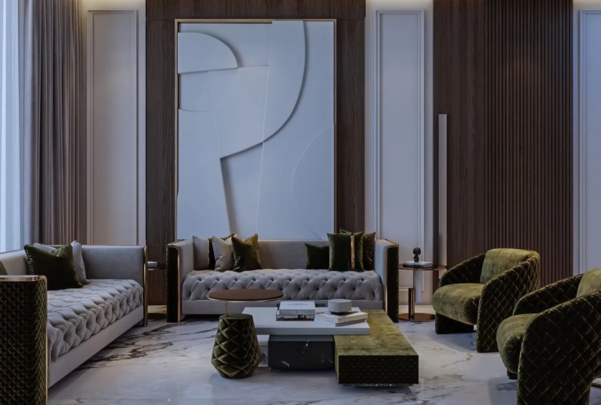 باب خشب مودرن في الصالة