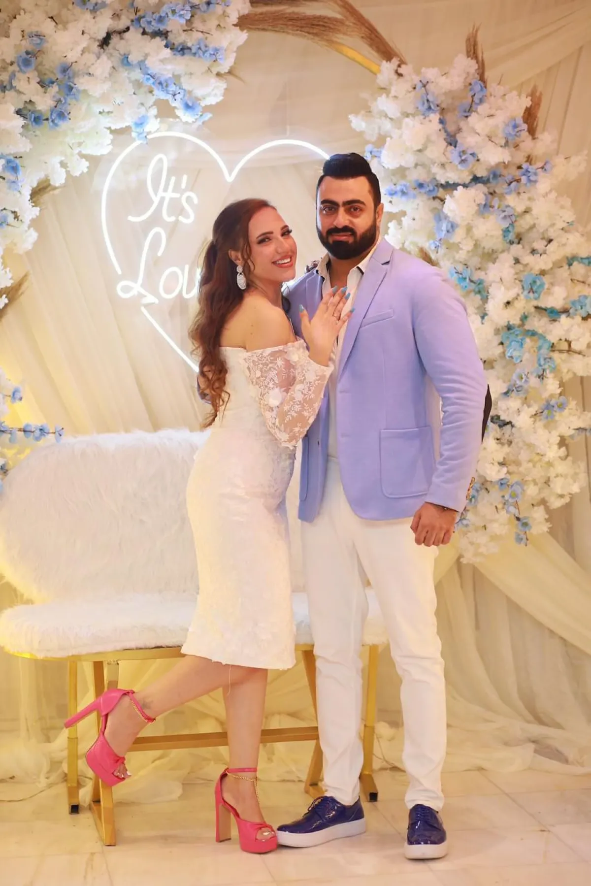 إيمي طلعت زكريا وخطيبها - الصورة من الفنانة إيمي خاص لسيدتي