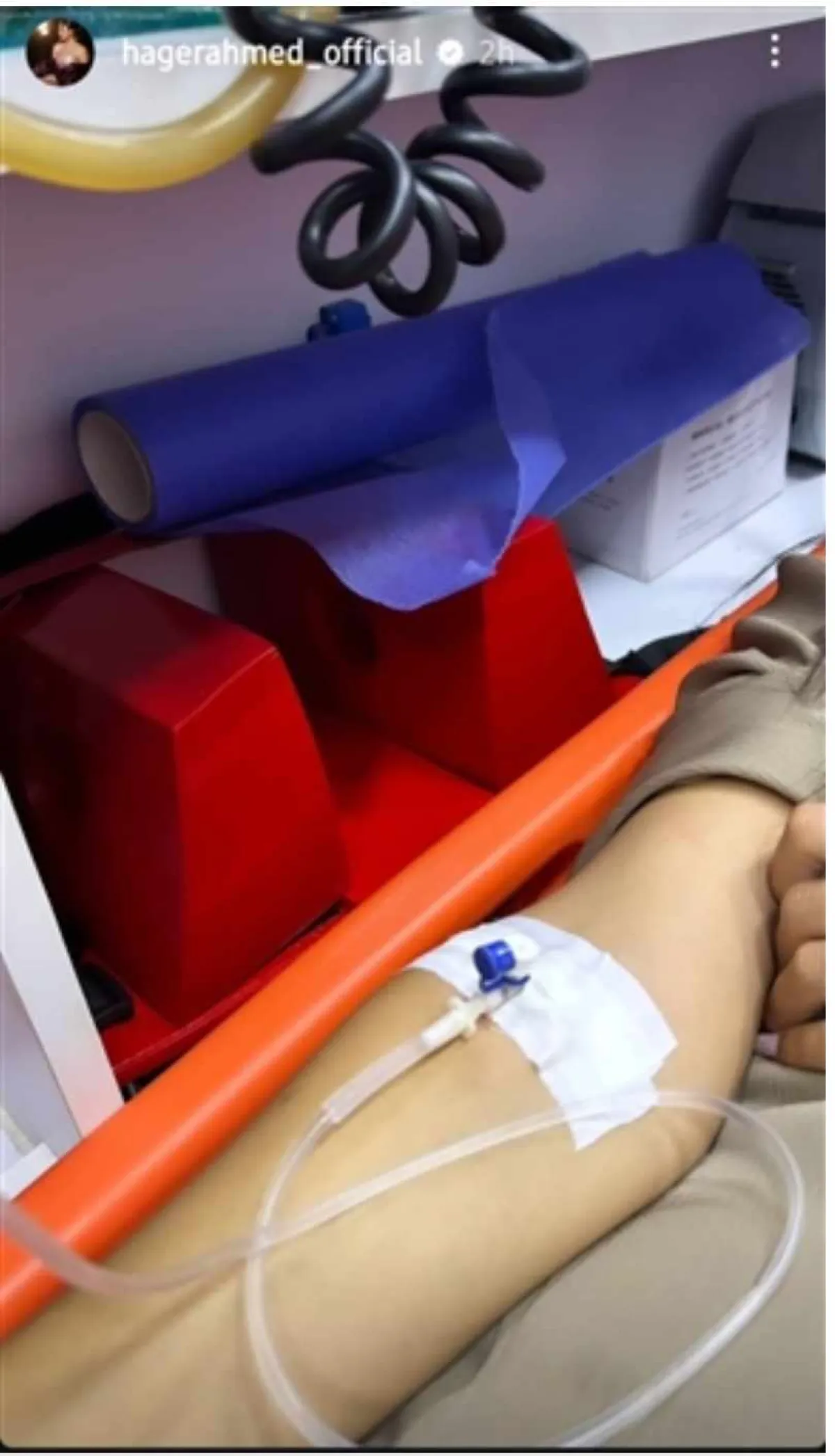 هاجر أحمد تتعرض لوعكة صحية- الصورة من قصص حسابها على إنستغرام