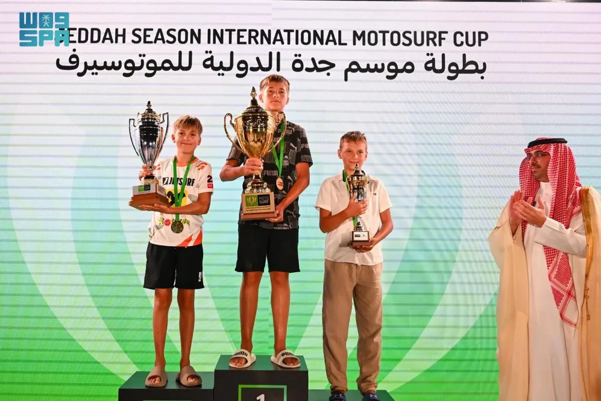 الفائزون ببطولة موسم جدة للموتوسيرف. الصورة من was