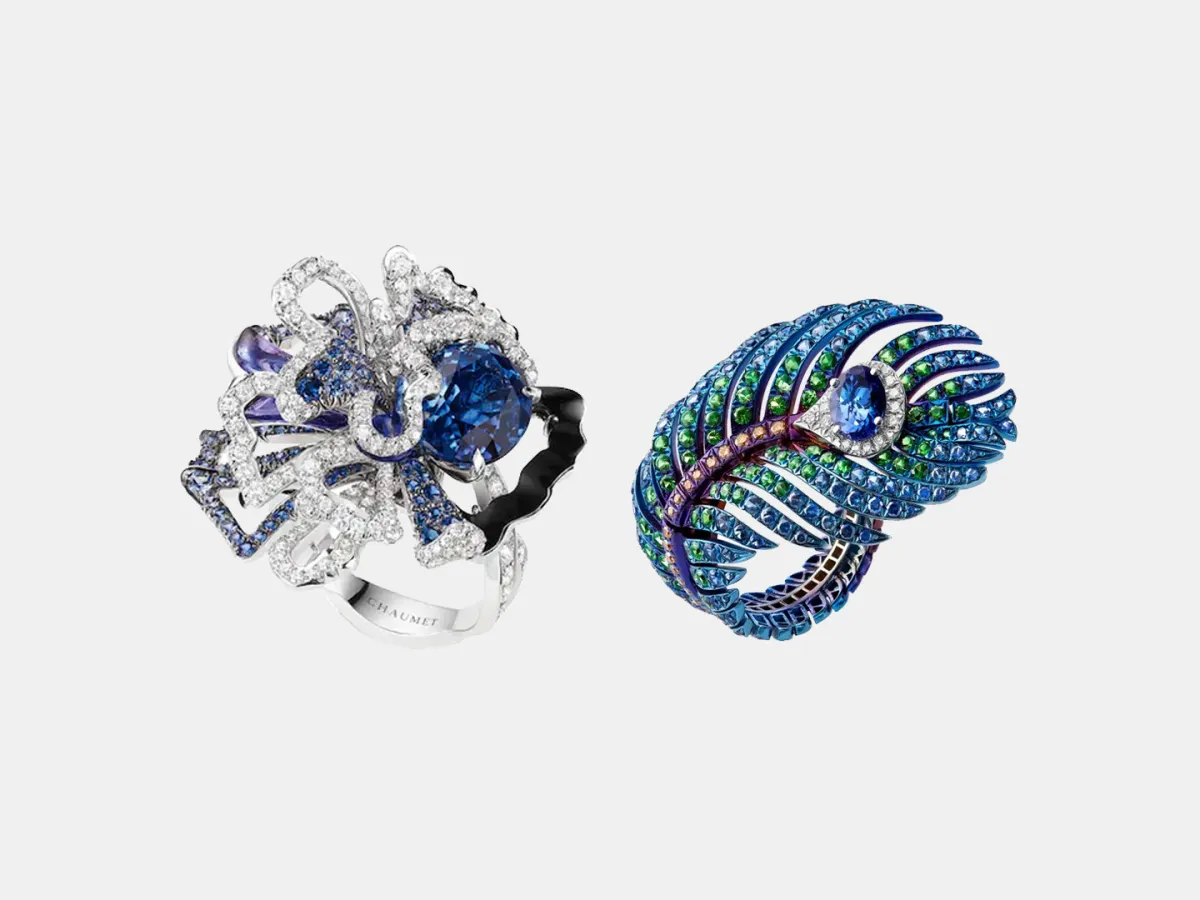 خواتم مرصوفة بحجر الياقوت الأزرق