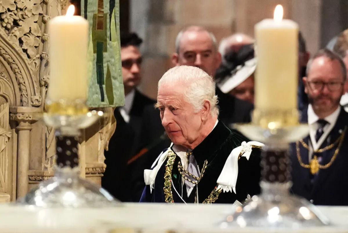 الملك تشارلز King Charles في الكنيسة (مصدر الصورة: Andrew Milligan / POOL / AFP)