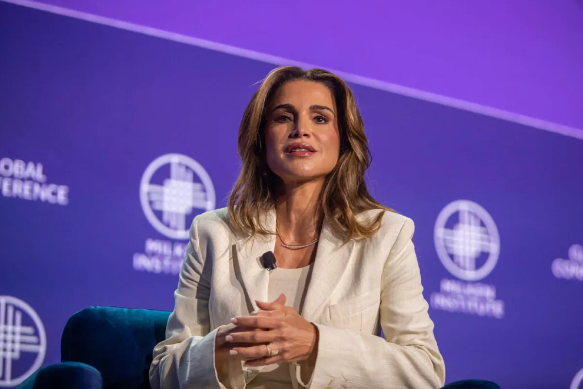 الملكة رانيا العبدالله Queen Rania al Abdullah في كاليفورنيا (مصدر الصورة: Apu Gomes / GETTY IMAGES NORTH AMERICA / Getty Images via AFP)