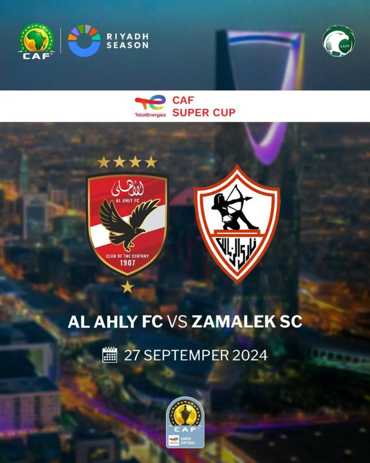 بطولة كأس السوبر الأفريقي 2024 – مصدر الصورة حساب دوري أبطال أفريقيا وكأس الكونفيدرالية على منصة إكس