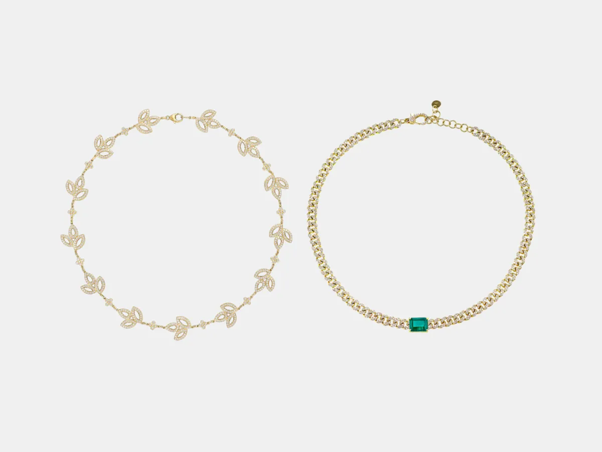 عقود ذهب بتصميم تشوكر 