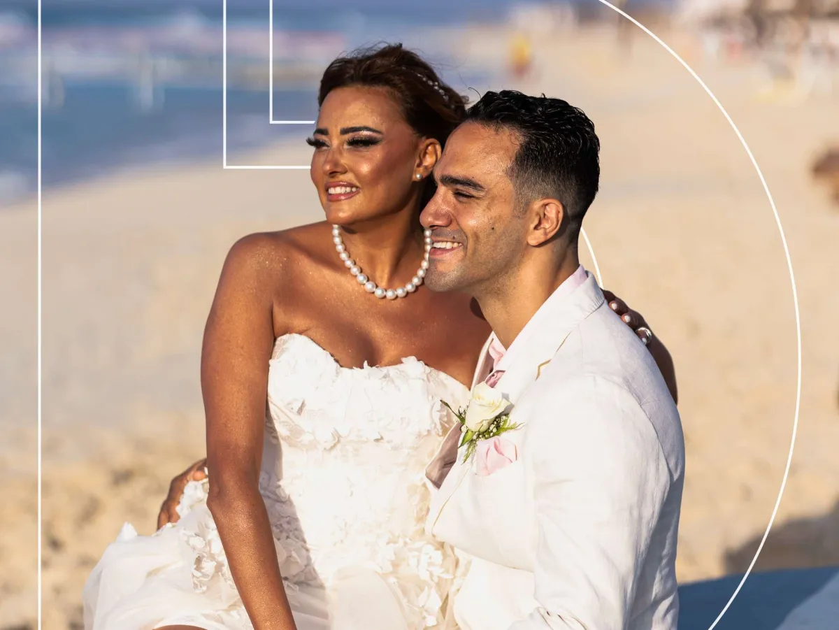 زفاف بشرى وخالد حميدة - الصورة من المكتب الإعلامي لبشرى