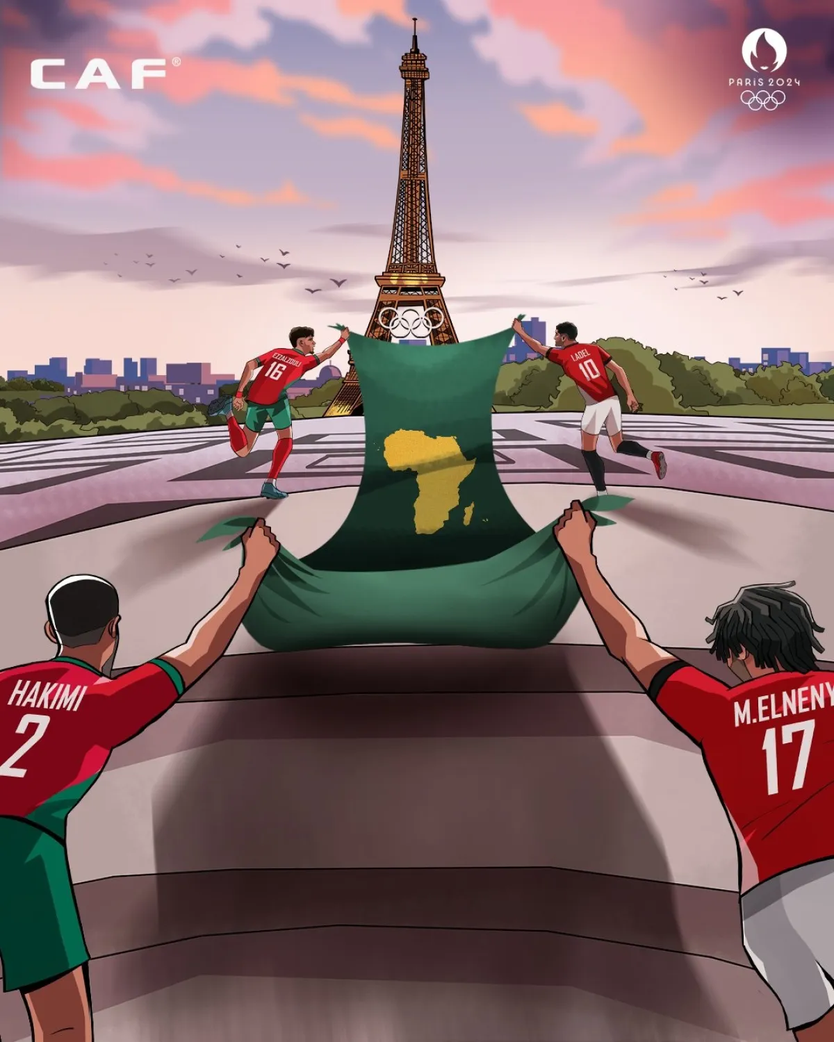 مباراة منتخب مصر والمغرب في أولمبياد باريس 2024.. موعد الانطلاق وتاريخ المشاركة في الأولمبياد - الصورة من حساب caf عربي على منصة إكس