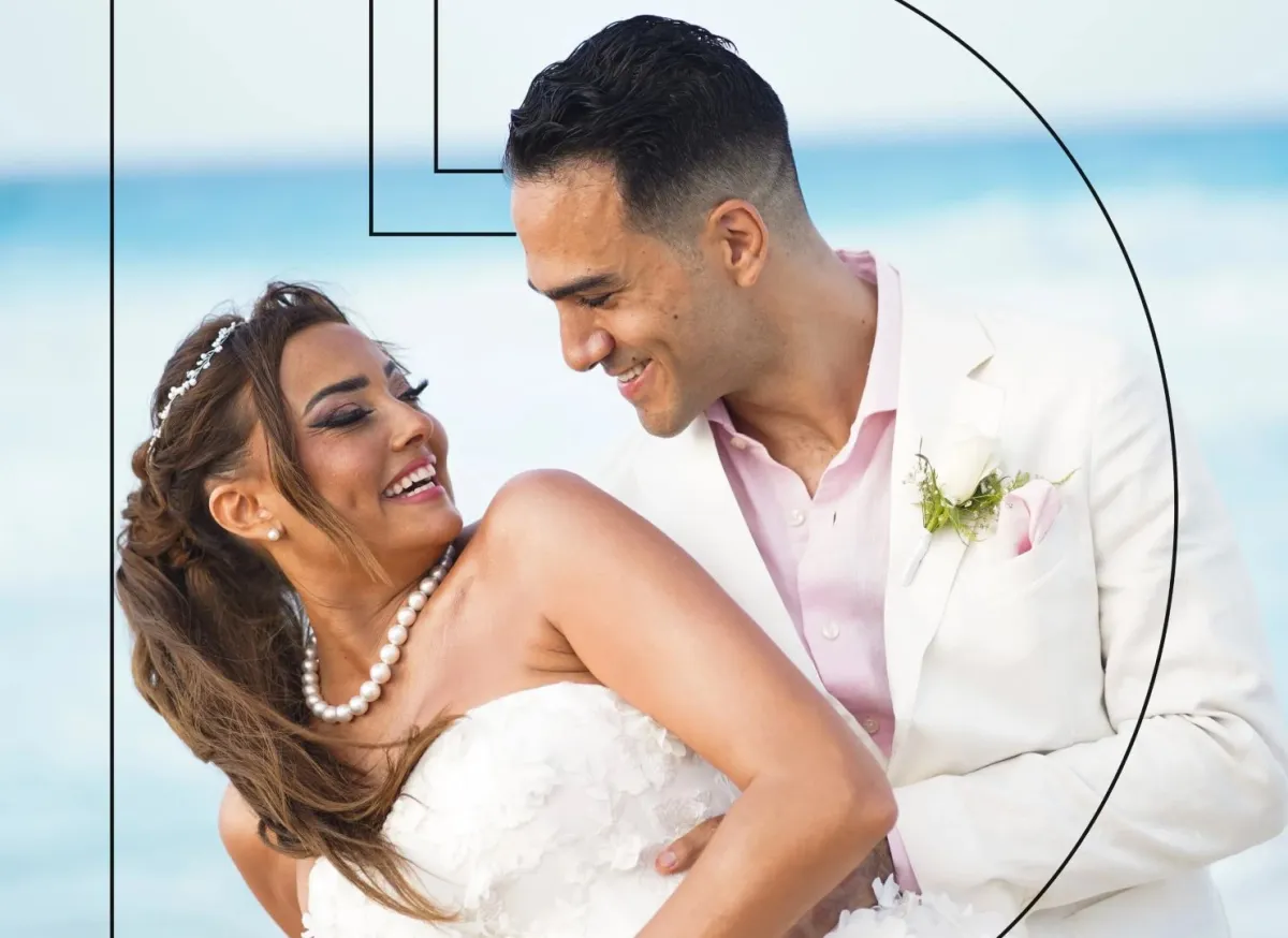 الصورة الرسمية من حفل زفاف بشرى وخالد محمود حميدة- المصدر المكتب الإعلامي للفنانة بشرى