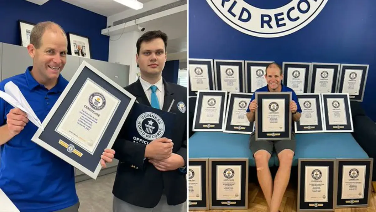 في يوم واحد.. أميركي يسجل 15 رقماً قياسياً في موسوعة غينيس