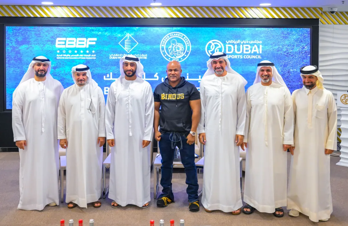 المتحدثون بالمؤتمر الصحفي لاستضافة دبي للنسخة الثانية من بطولة "بينوس كلاسيك". الصورة من مكتب دبي الإعلامي