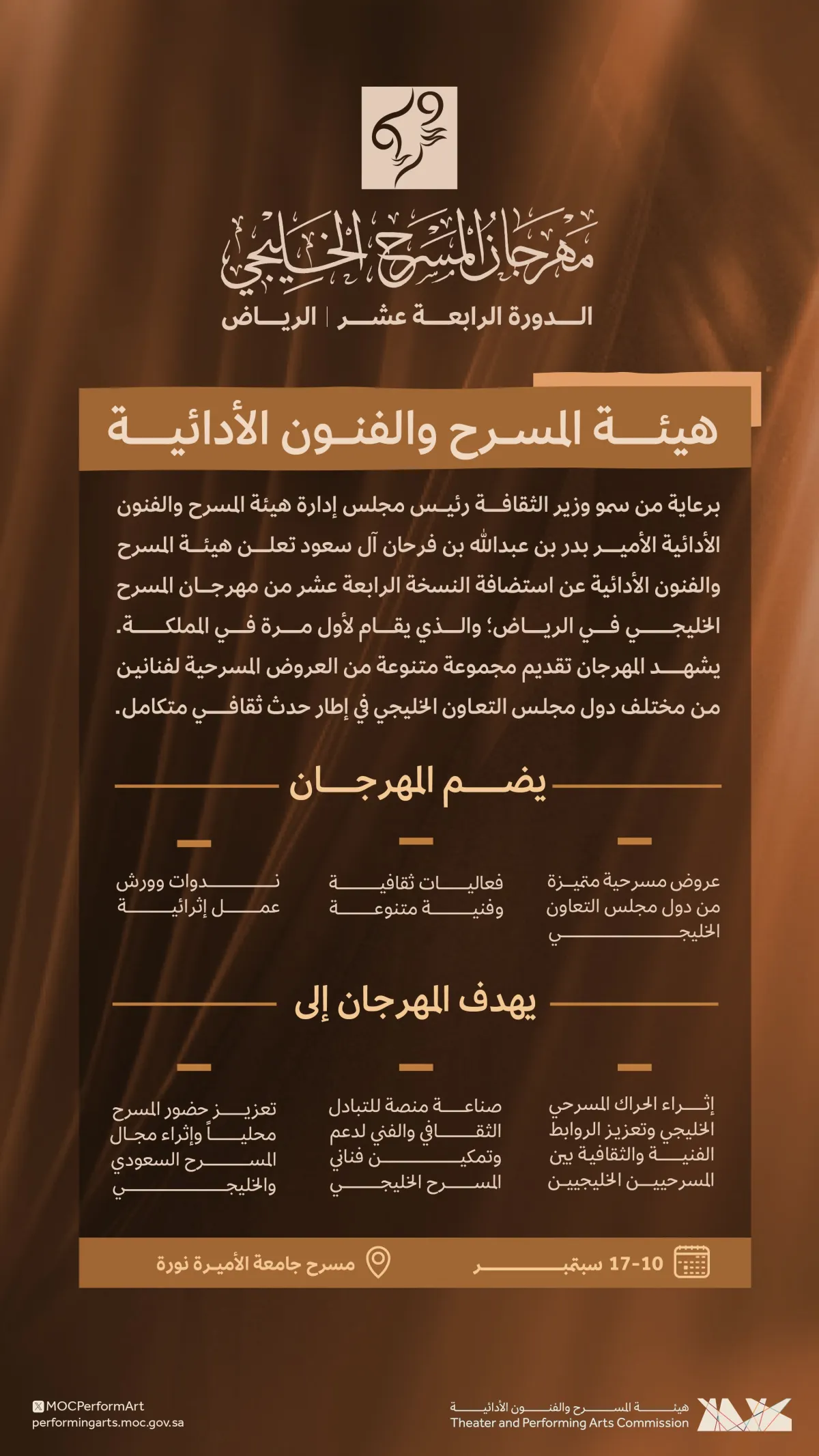 هيئة المسرح تستضيف النسخة الـ 14 لمهرجان المسرح الخليجي