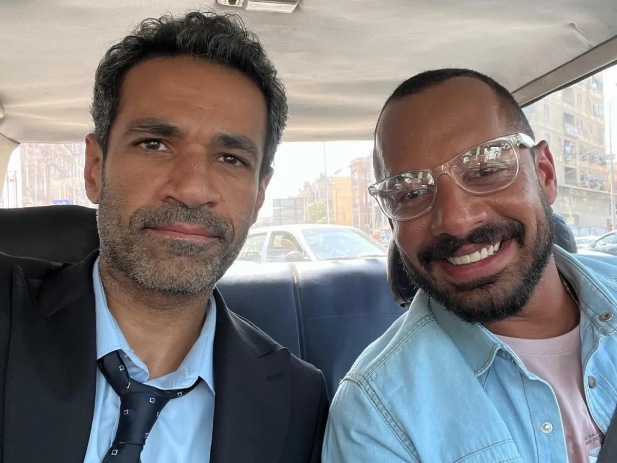 عمرو وهبة وصدقي صخر من كواليس مسلسل رقم سري - الصورة من حساب عمرو وهبة على انستغرام