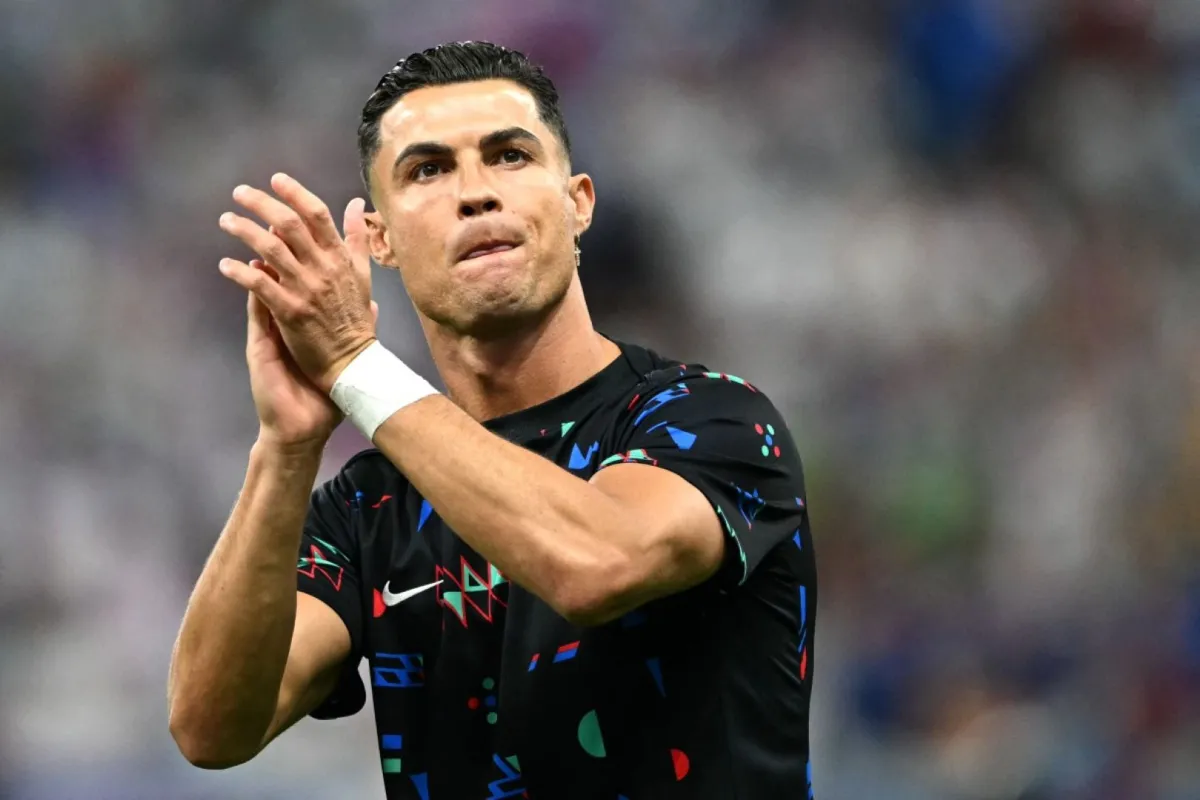 كريستيانو رونالدو في ملعب فرانكفورت أرينا في فرانكفورت أم ماين (Cristiano Ronaldo at the Frankfurt Arena in Frankfurt am Main). مصدر الصورة: PATRICIA DE MELO MOREIRA / AFP
