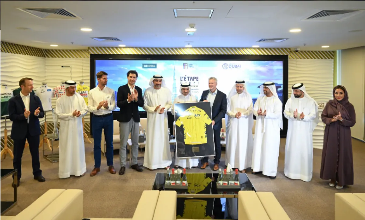  المؤتمر الصحفي الذي عقد في مقر مجلس دبي الرياضي. الصورة من مكتب دبي الإعلامي