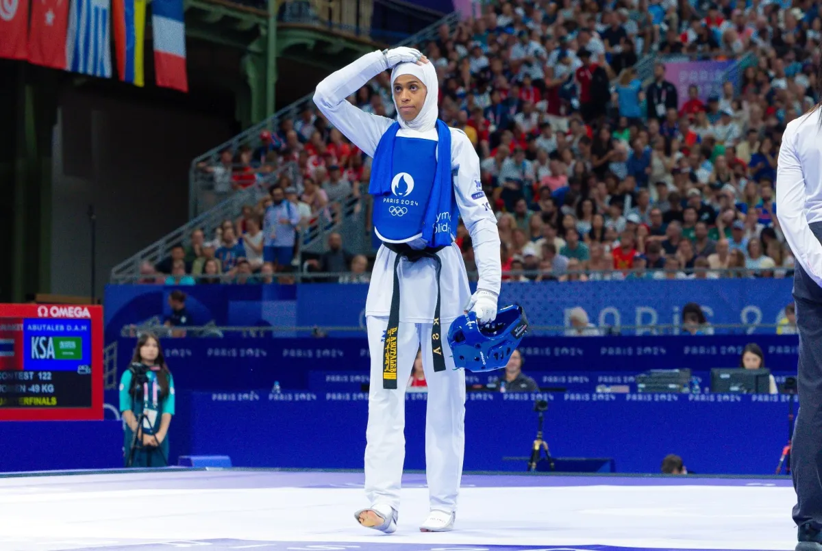 دينا أبوطالب. الصورة من الحساب الرسمي للاتحاد السعودي للتايكوندو على منصة x