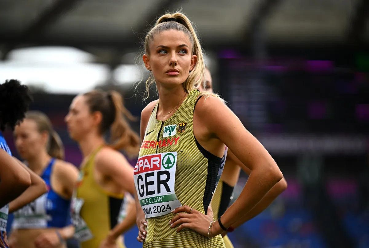 الرياضية الألمانية أليسا شميدت Alica Schmidt (مصدر الصورة: Mattia Ozbot/Getty Images for European Athletics)