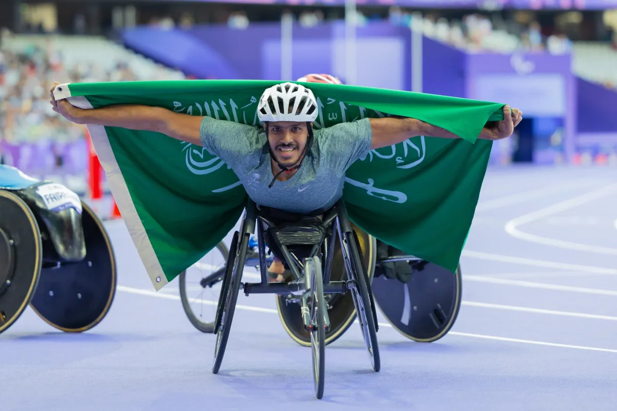 البطل عبد الرحمن القرشي- الصورة من حساب اللجنة الأولمبية والبارالمبية السعودية على منصة إكس 