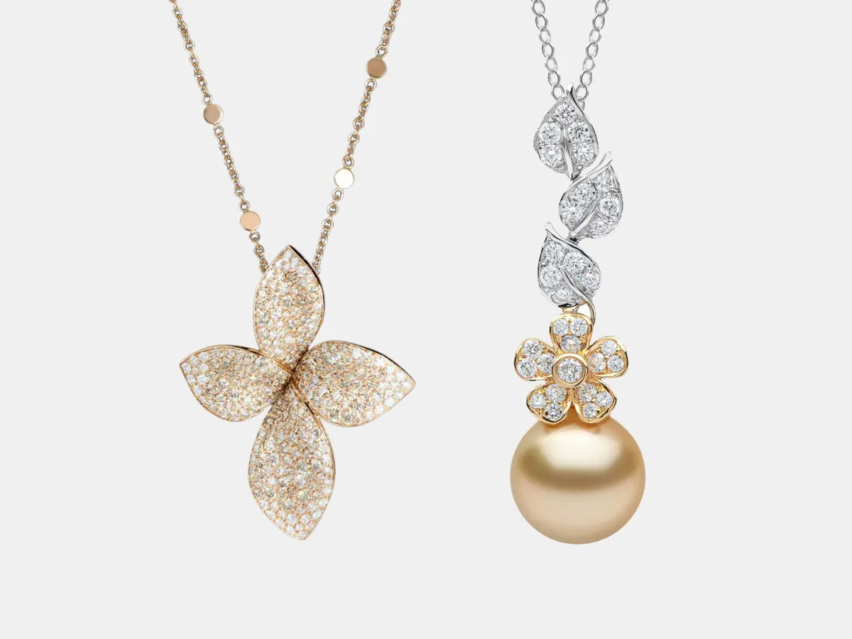 قلادات بتصميم أوراق الشجر