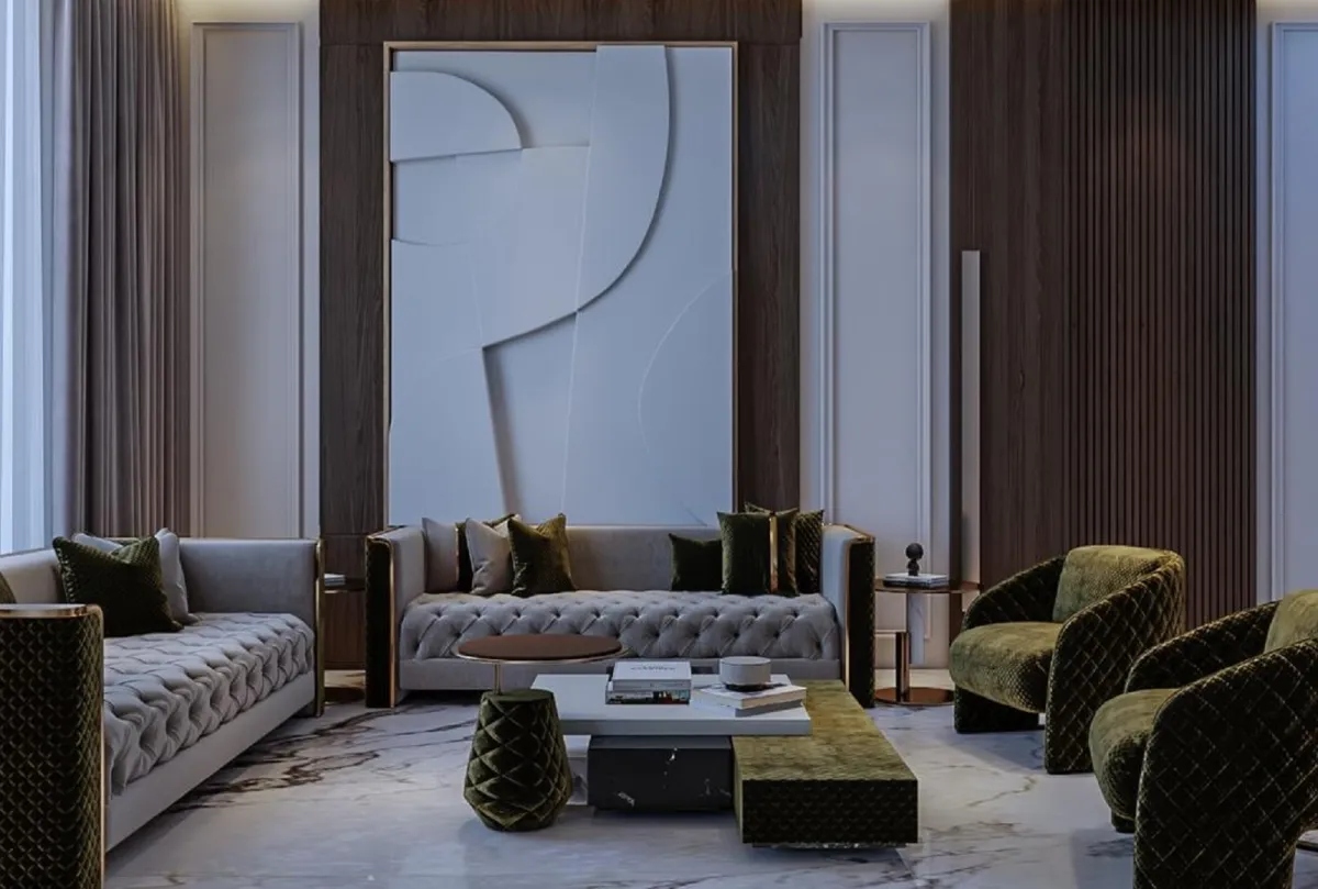 اللون الأخضر يطعم ديكور المجلس