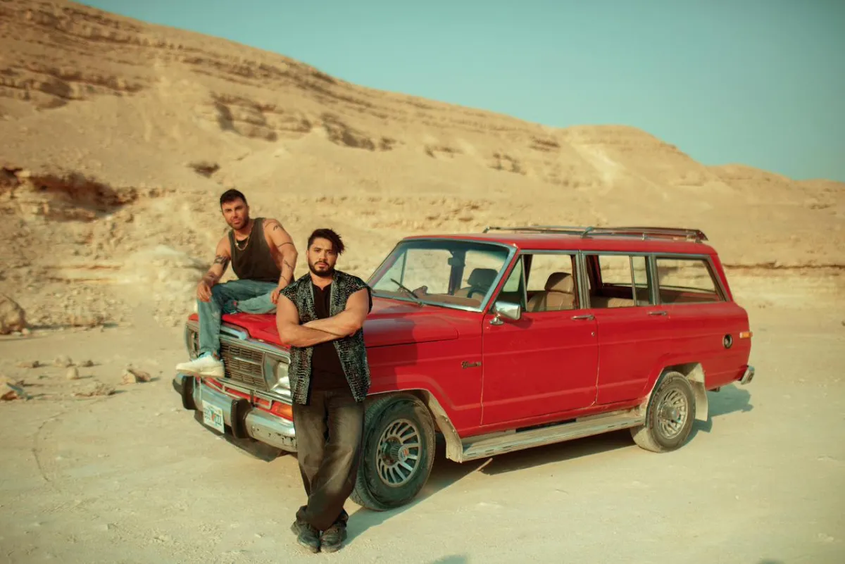 مصطفى حجاج وجاد شويري من كواليس ناس غدارة - الصورة من الشركة المنتجة للأغنية