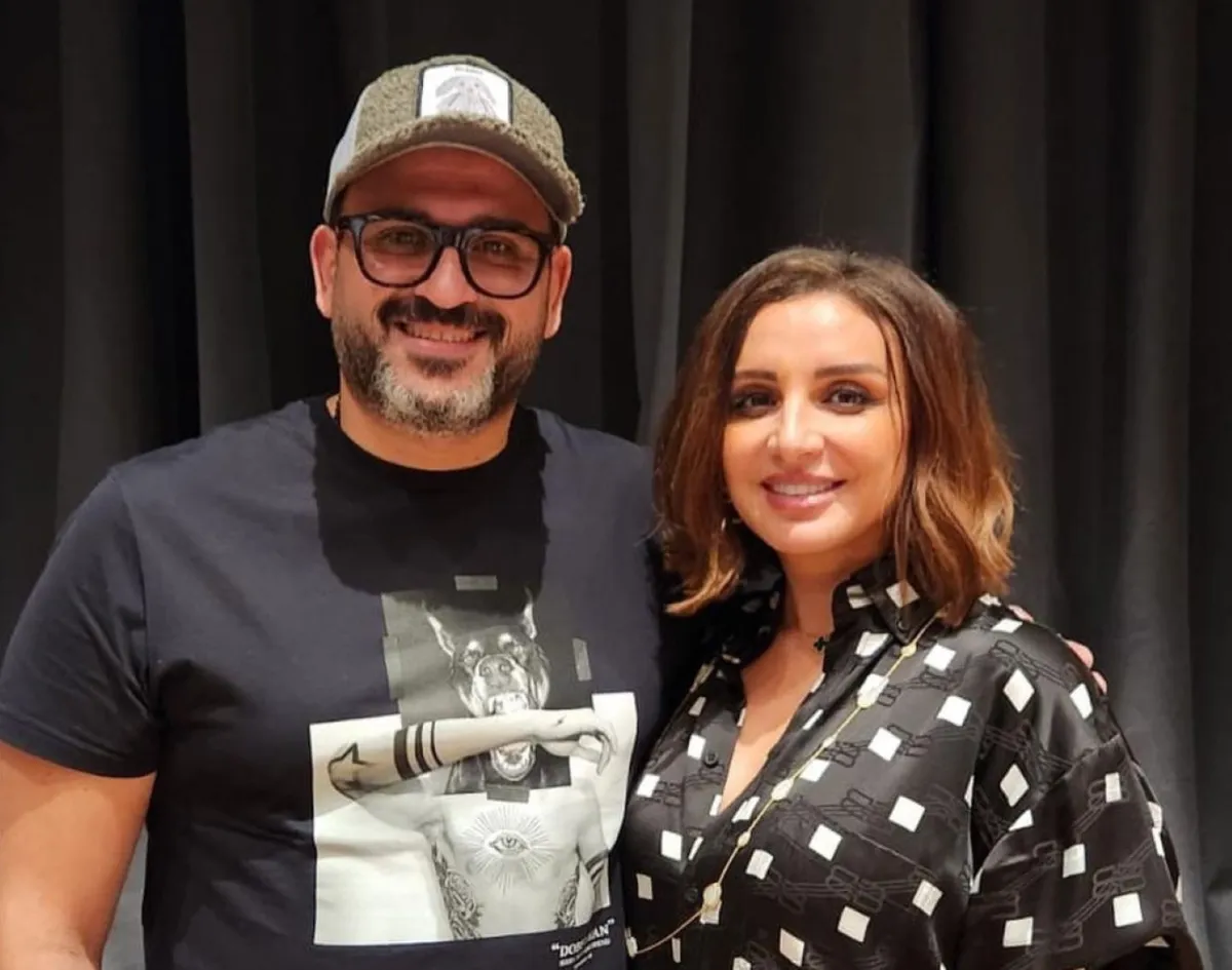 أكرم حسني وأنغام - الصورة من صفحته على انستغرام