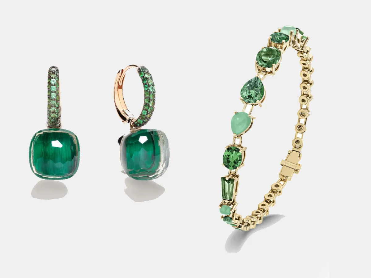 سوار Blaze من جيرارد Garrard وأقراط Nudo Classic من بوميلاتو Pomellato