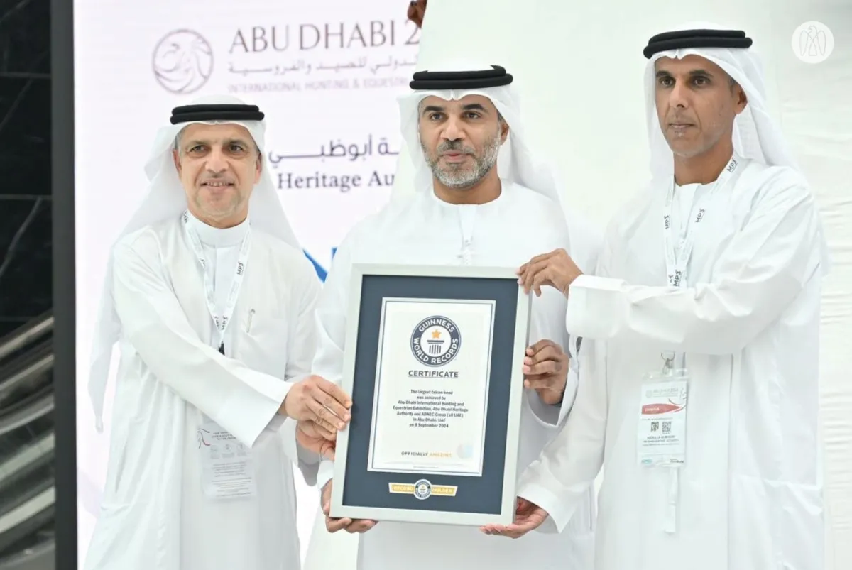 معرض أبوظبي الدولي للصيد والفروسية يسجل رقما قياسيا في موسوعة غينيس. الصورة من مكتب أبوظبي الإعلامي