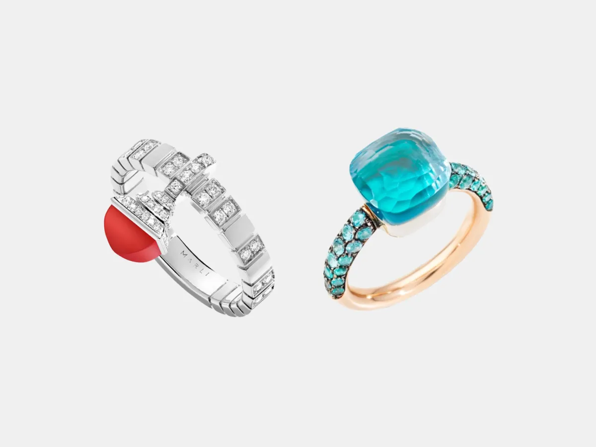 خواتم عقيق ملون